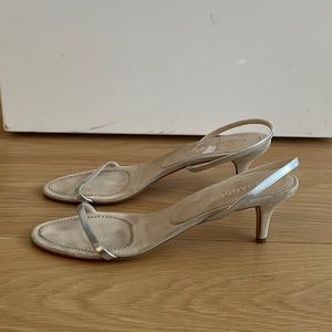 Jil Sander Silver Strappy Sandals